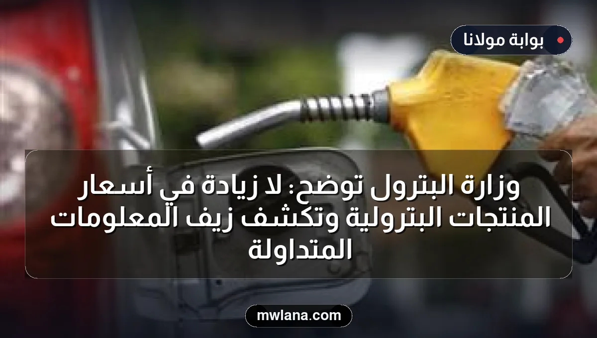وزارة البترول توضح: لا زيادة في أسعار المنتجات البترولية وتكشف زيف المعلومات المتداولة
