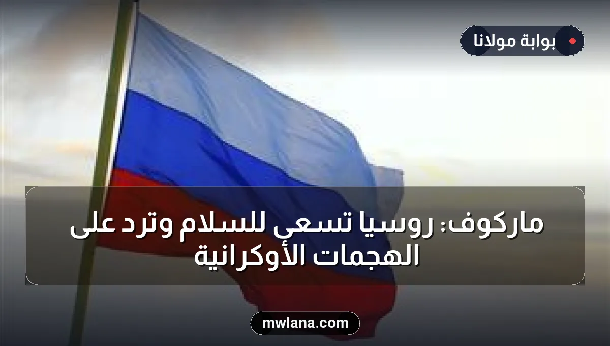 ماركوف: روسيا تسعى للسلام وترد على الهجمات الأوكرانية