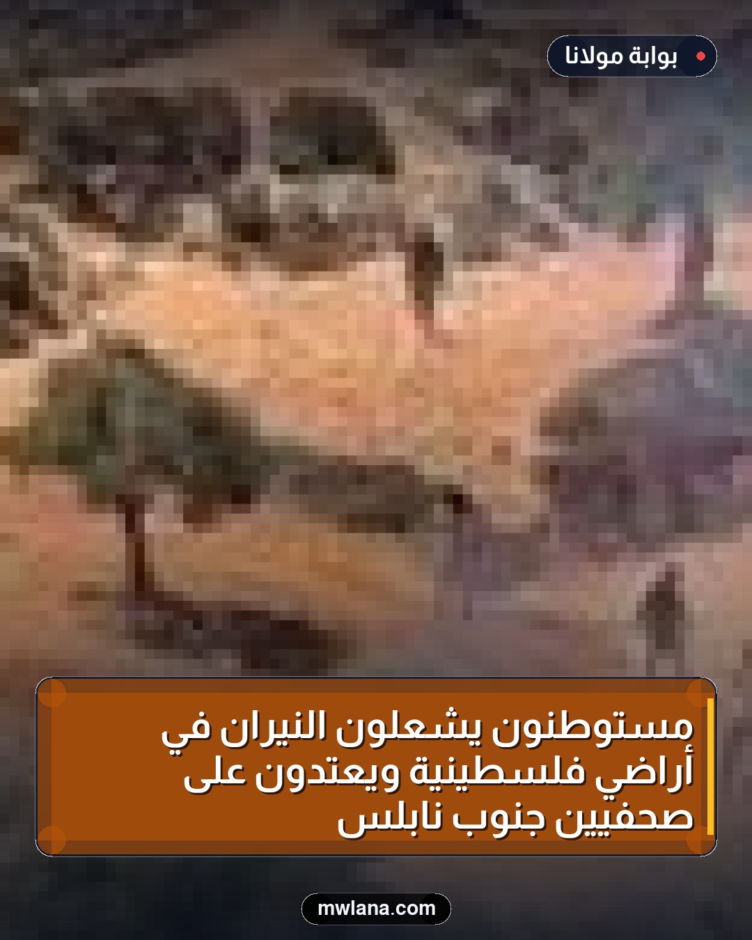 مستوطنون يشعلون النيران في أراضي فلسطينية ويعتدون على صحفيين جنوب نابلس