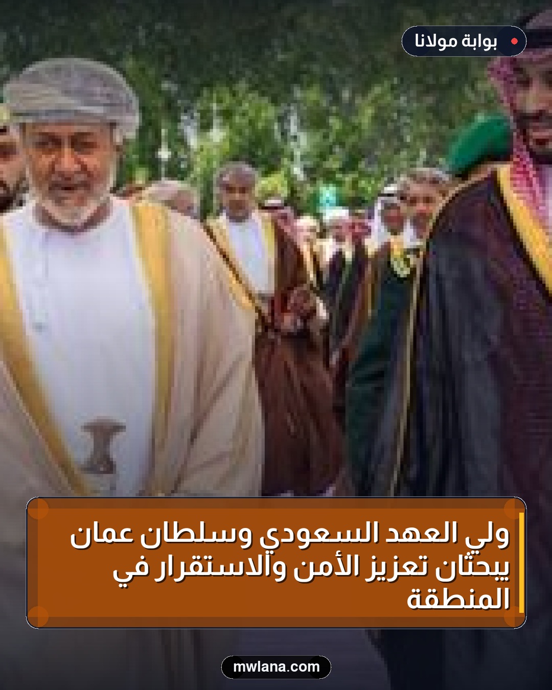 ولي العهد السعودي وسلطان عُمان يبحثان تعزيز الأمن والاستقرار في المنطقة