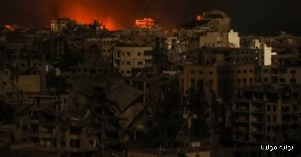 قصف إسرائيلي يستهدف برج العشي بالقرب من مستشفى القدس في مدينة غزة