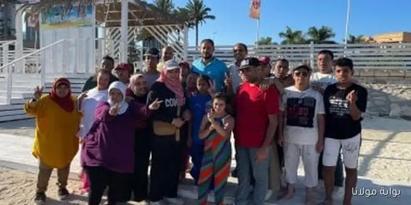 نواب رئيس جهاز القرى السياحية يرحبون بأبطالنا من ذوي الهمم على شاطئ قادرون