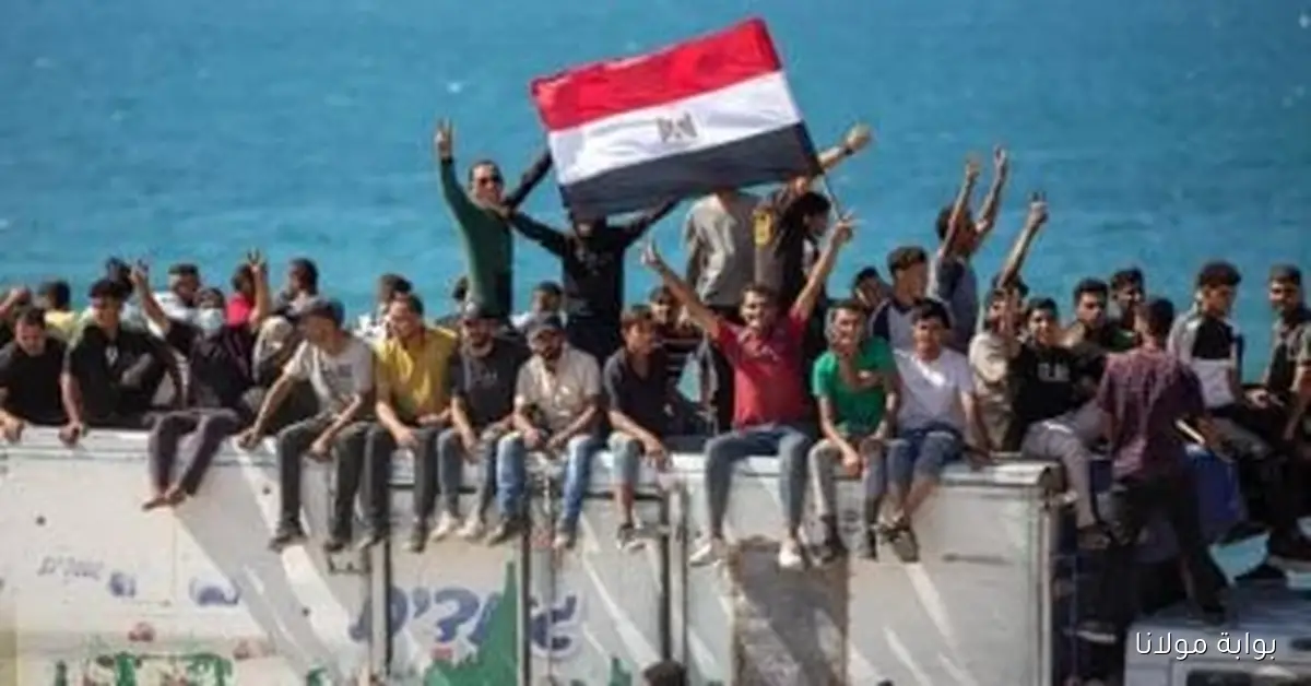 عودة قوافل العائدين إلى شمال غزة وسط زينة الأعلام المصرية في مشهد مؤثر