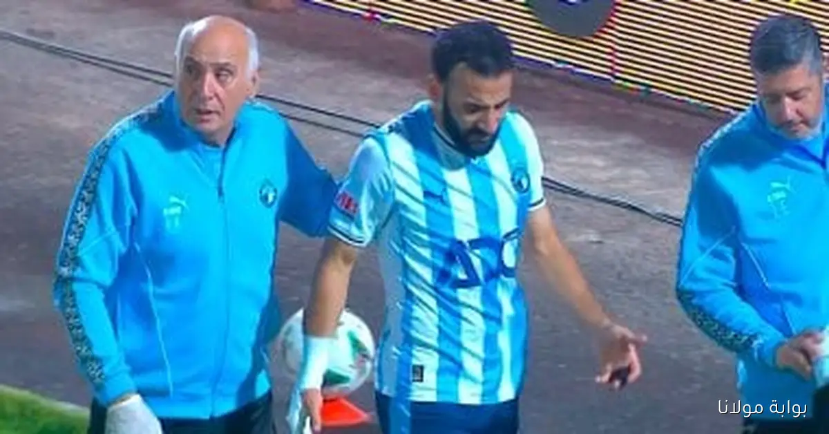 مهند لاشين يتعرض لإصابة خلال مواجهة بيراميدز مع الجيش الرواندي