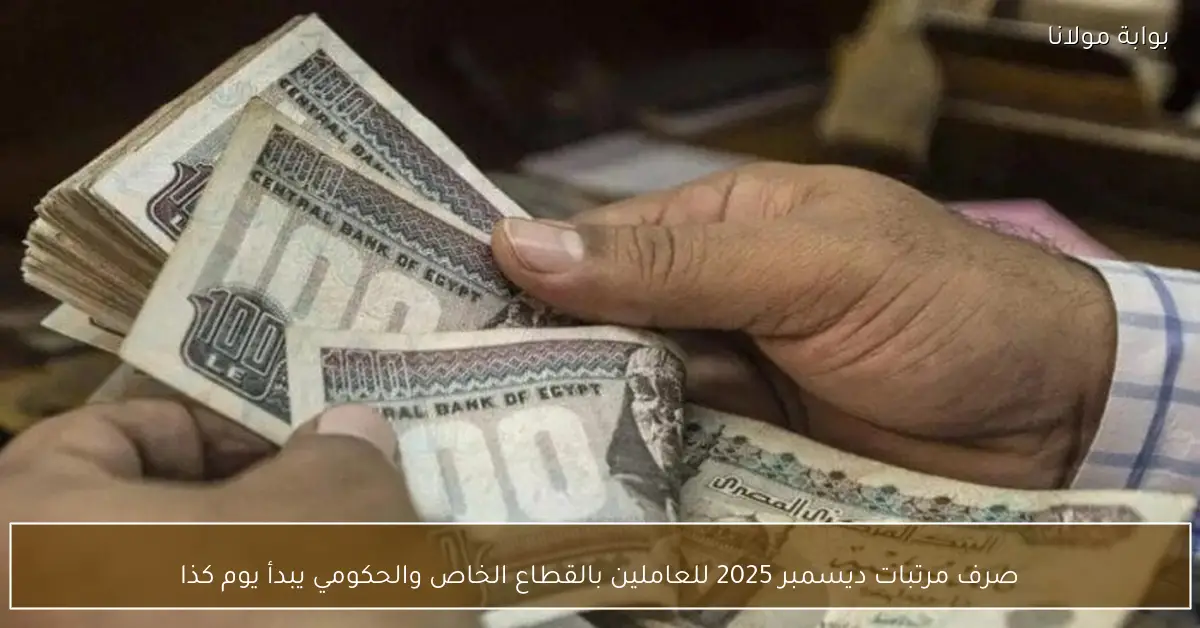 صرف مرتبات ديسمبر 2025 للعاملين بالقطاع الخاص والحكومي يبدأ يوم كذا