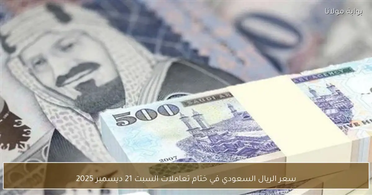 سعر الريال السعودي في ختام تعاملات السبت 21 ديسمبر 2025