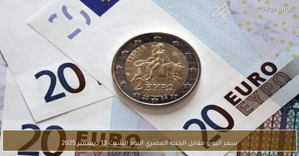 سعر اليورو مقابل الجنيه المصري اليوم السبت 13 ديسمبر 2025