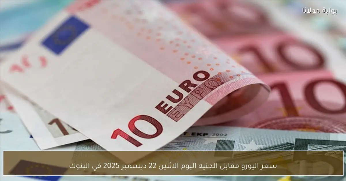 سعر اليورو مقابل الجنيه اليوم الاثنين 22 ديسمبر 2025 في البنوك