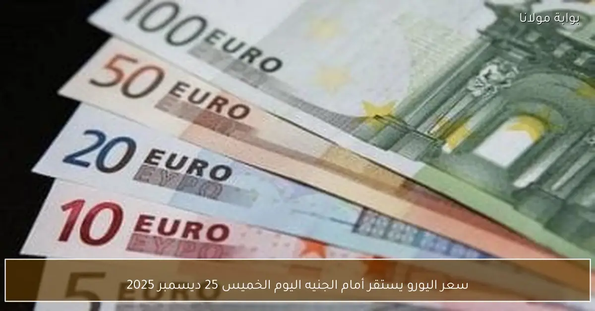 سعر اليورو يستقر أمام الجنيه اليوم الخميس 25 ديسمبر 2025