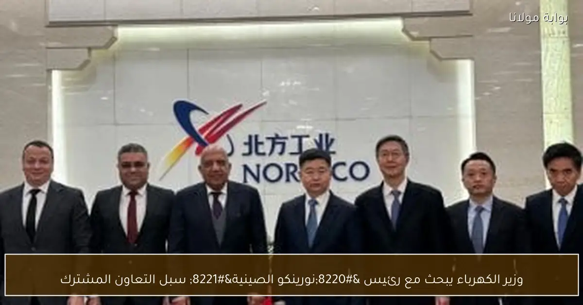 وزير الكهرباء يبحث مع رئيس “نورينكو الصينية” سبل التعاون المشترك