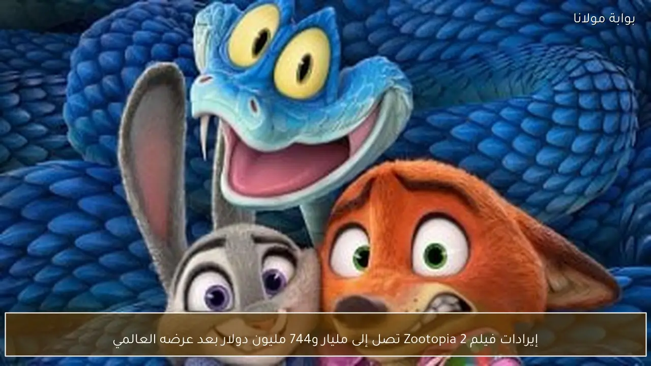 إيرادات فيلم Zootopia 2 تصل إلى مليار و744 مليون دولار بعد عرضه العالمي
