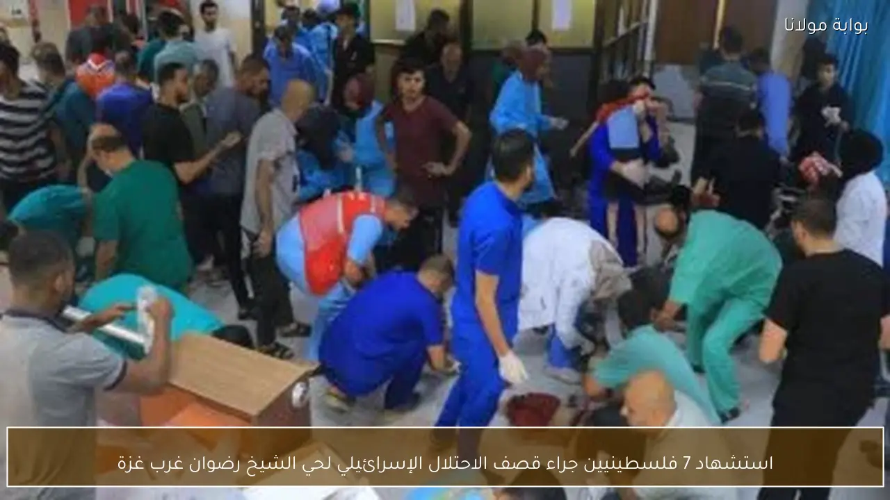 استشهاد 7 فلسطينيين جراء قصف الاحتلال الإسرائيلي لحي الشيخ رضوان غرب غزة