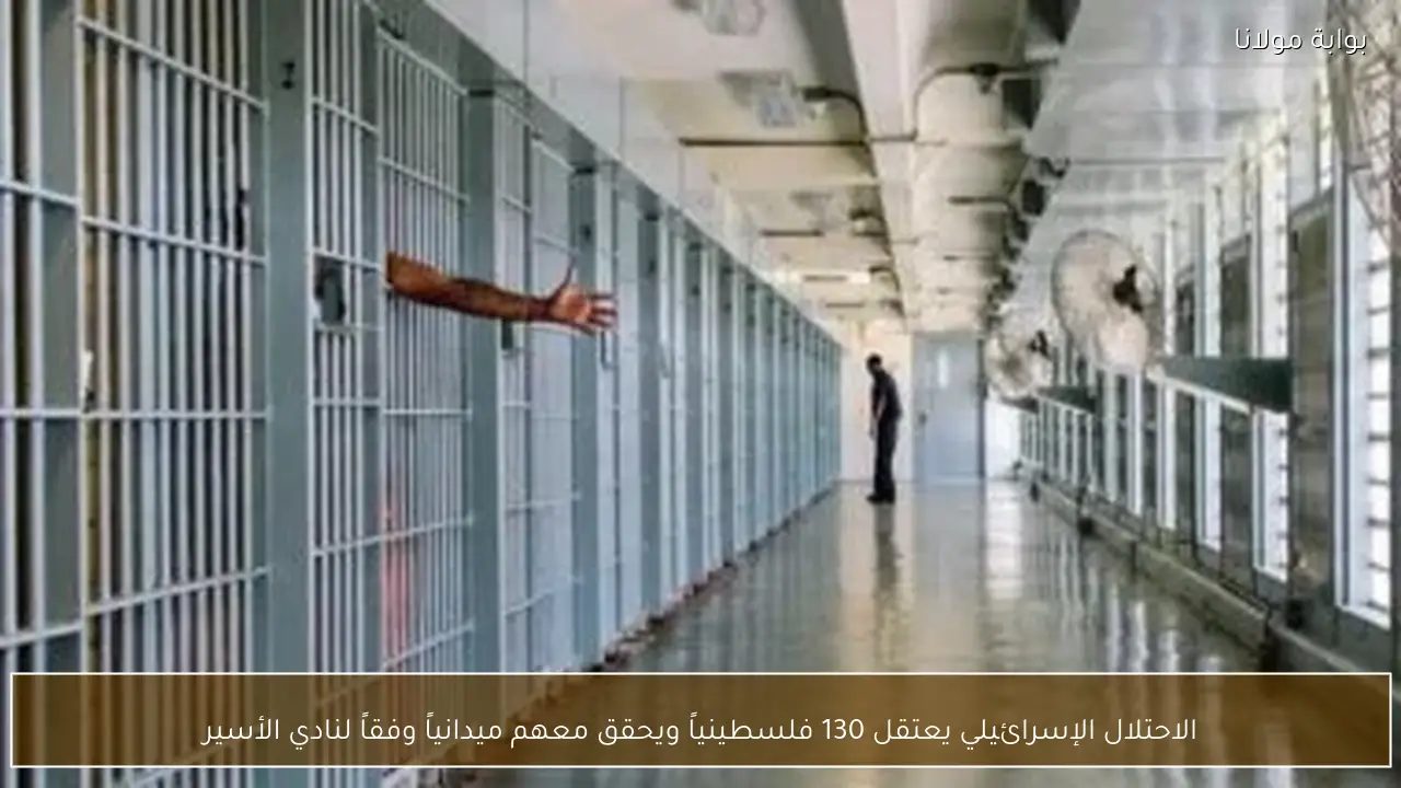 الاحتلال الإسرائيلي يعتقل 130 فلسطينياً ويحقق معهم ميدانياً وفقاً لنادي الأسير