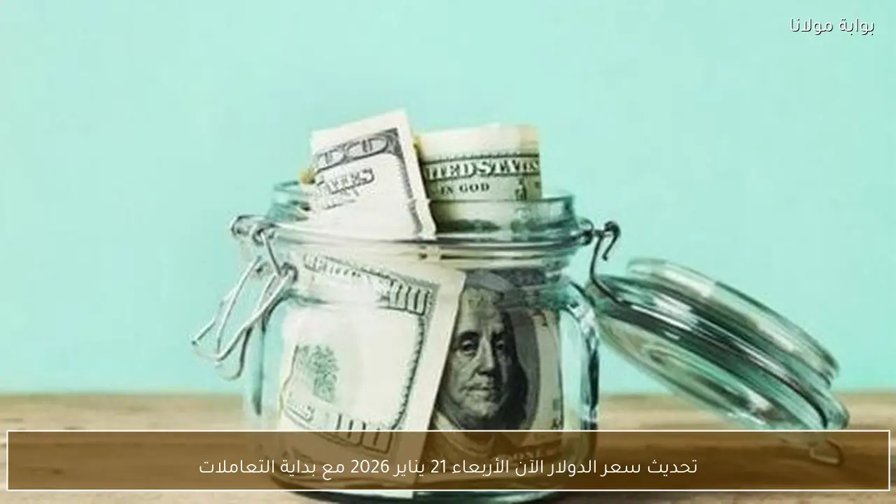 تحديث سعر الدولار الآن الأربعاء 21 يناير 2026 مع بداية التعاملات