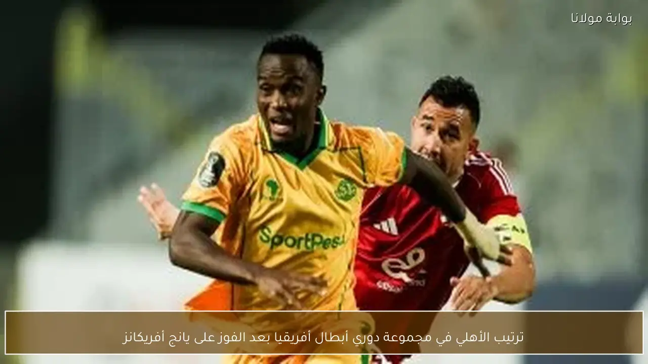 ترتيب الأهلي في مجموعة دوري أبطال أفريقيا بعد الفوز على يانج أفريكانز