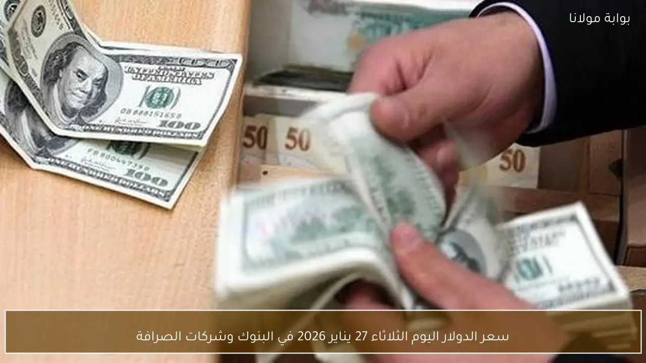 سعر الدولار اليوم الثلاثاء 27 يناير 2026 في البنوك وشركات الصرافة