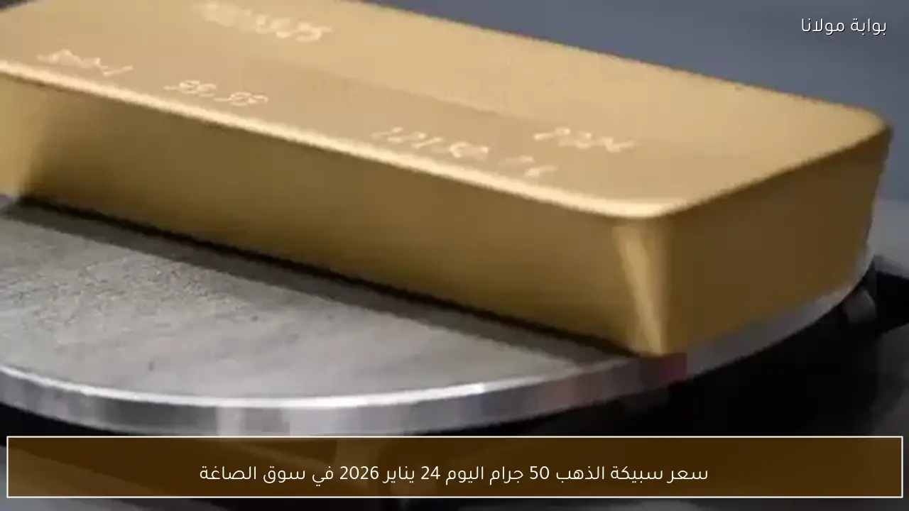 سعر سبيكة الذهب 50 جرام اليوم 24 يناير 2026 في سوق الصاغة