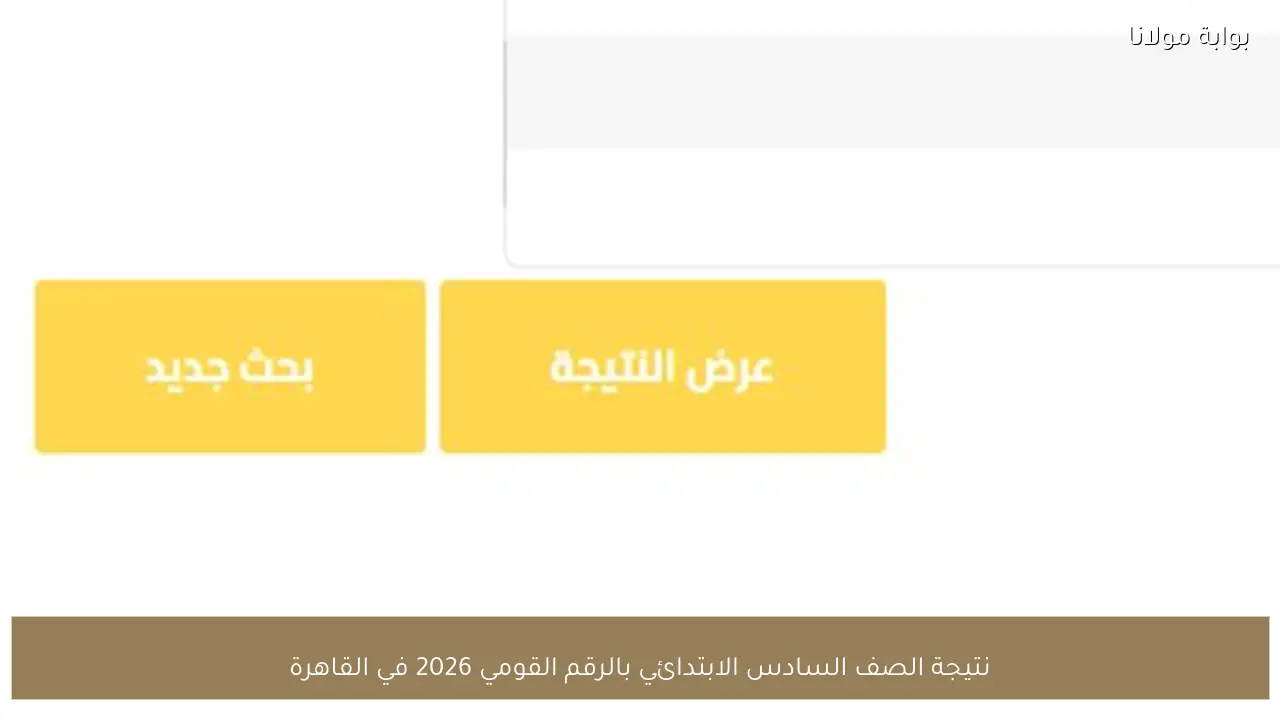 نتيجة الصف السادس الابتدائي بالرقم القومي 2026 في القاهرة