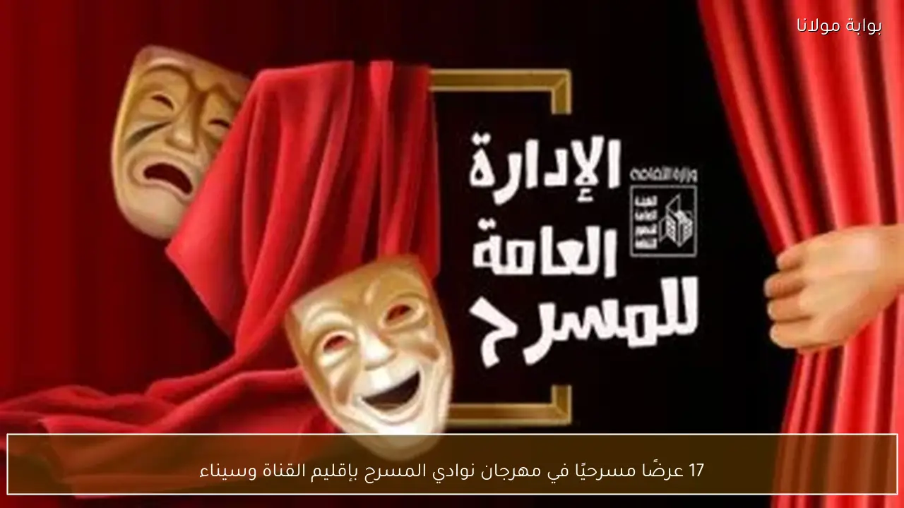 17 عرضًا مسرحيًا في مهرجان نوادي المسرح بإقليم القناة وسيناء