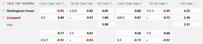 Soi tỉ số trận Nottingham Forest – Liverpool: Đánh sập pháo đài City Ground - Ả Image