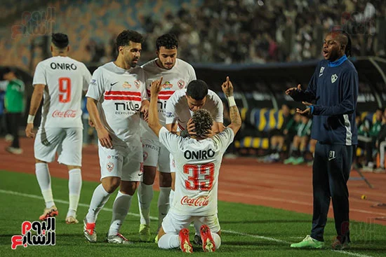 احتفال فريق الزمالك بالهدف