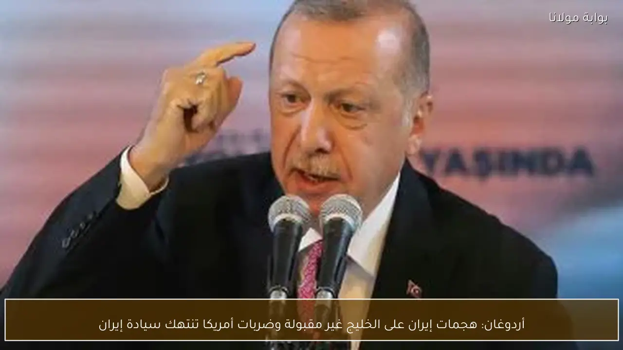 أردوغان: هجمات إيران على الخليج غير مقبولة وضربات أمريكا تنتهك سيادة إيران