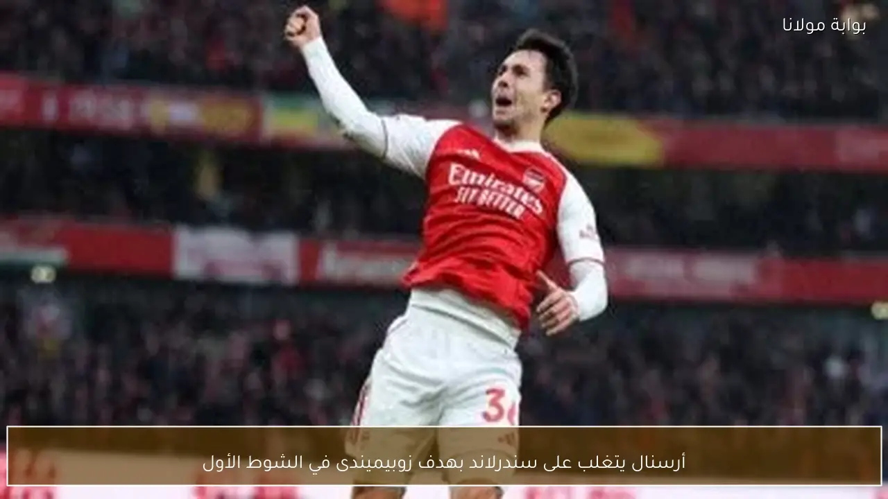 أرسنال يتغلب على سندرلاند بهدف زوبيميندى في الشوط الأول