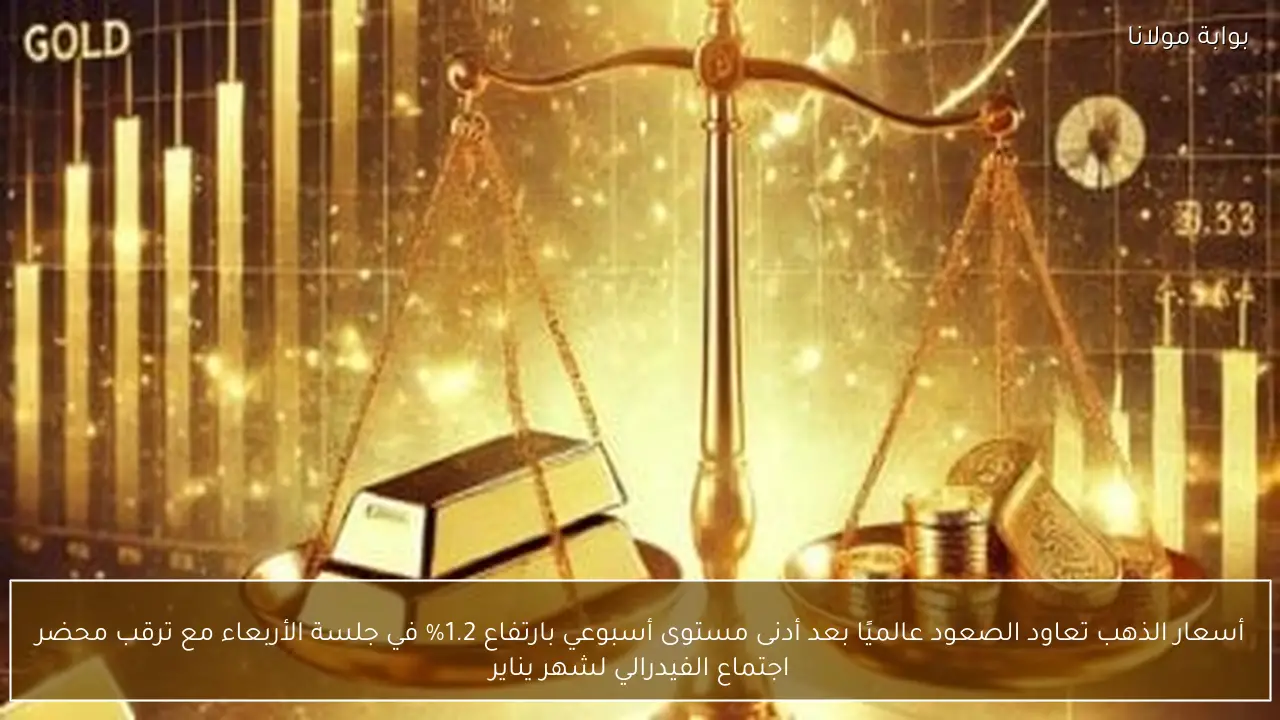 أسعار الذهب تعاود الصعود عالميًا بعد أدنى مستوى أسبوعي بارتفاع 1.2% في جلسة الأربعاء مع ترقب محضر اجتماع الفيدرالي لشهر يناير