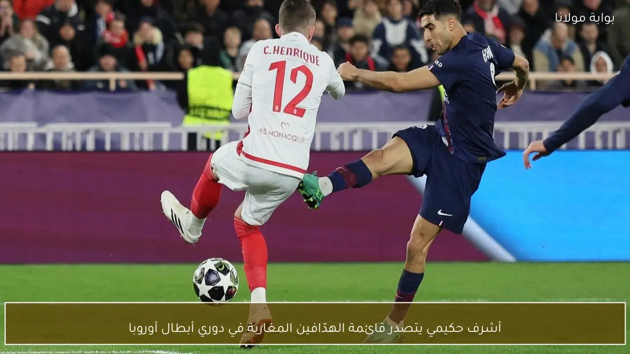 أشرف حكيمي يتصدر قائمة الهدّافين المغاربة في دوري أبطال أوروبا