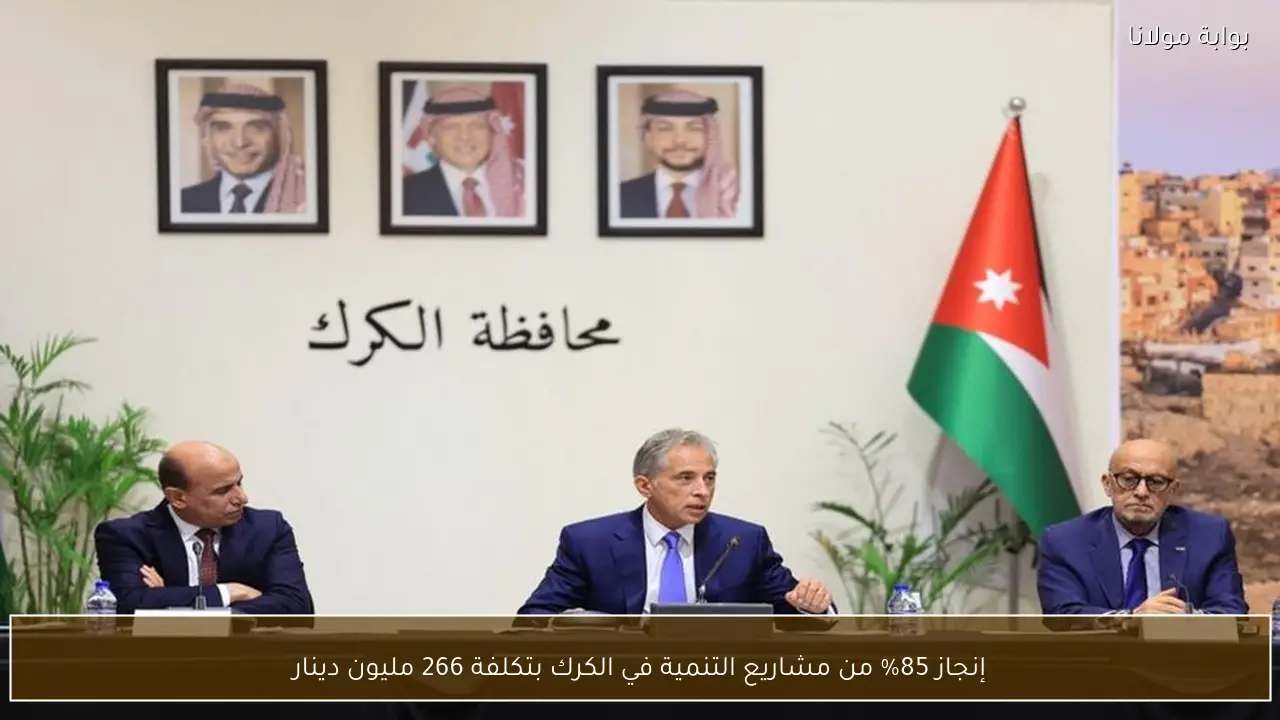 إنجاز 85% من مشاريع التنمية في الكرك بتكلفة 266 مليون دينار