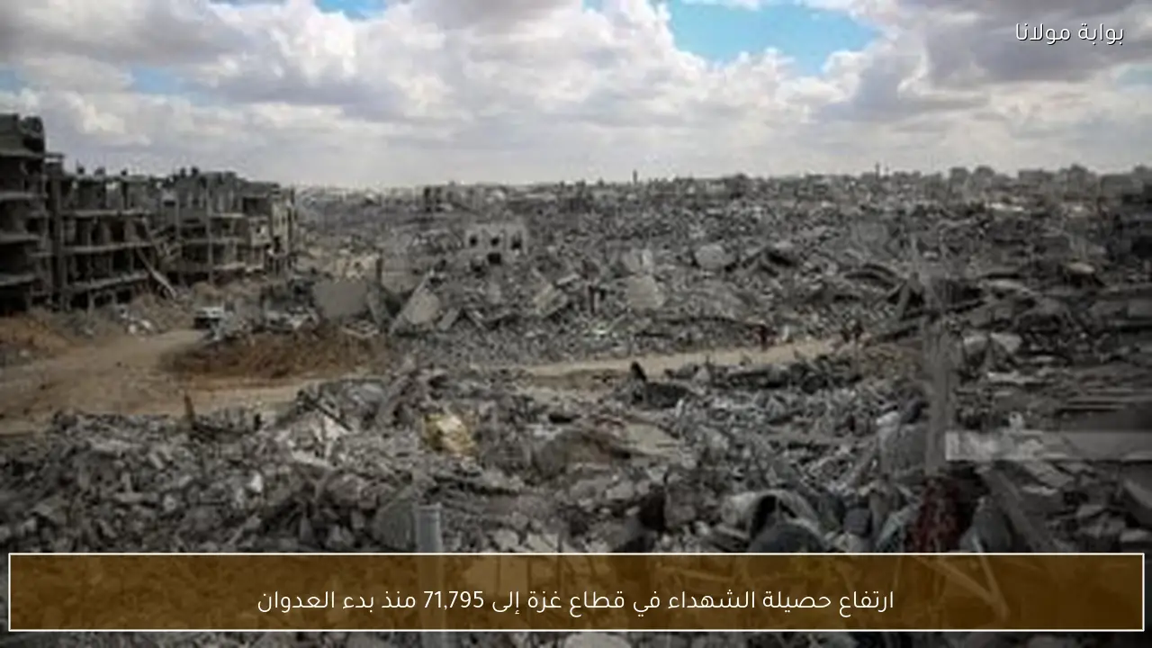 ارتفاع حصيلة الشهداء في قطاع غزة إلى 71,795 منذ بدء العدوان