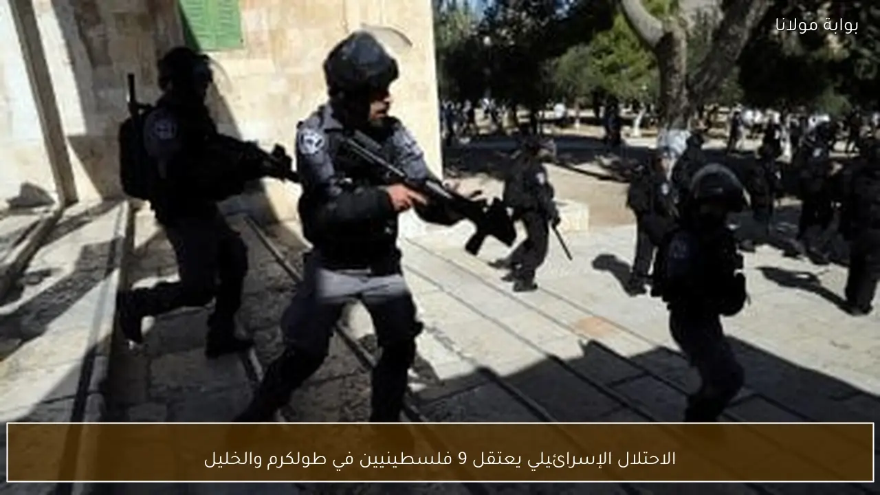 الاحتلال الإسرائيلي يعتقل 9 فلسطينيين في طولكرم والخليل