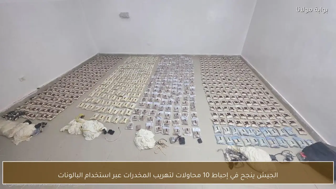 الجيش ينجح في إحباط 10 محاولات لتهريب المخدرات عبر استخدام البالونات
