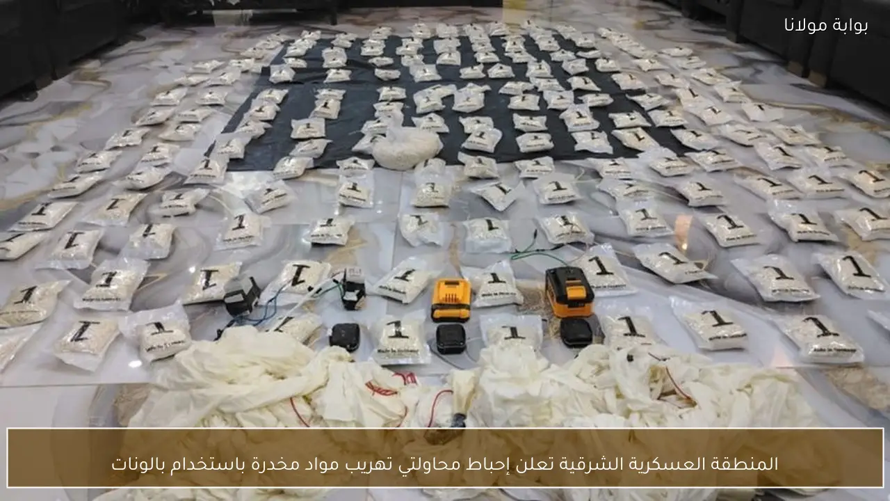 المنطقة العسكرية الشرقية تعلن إحباط محاولتي تهريب مواد مخدرة باستخدام بالونات