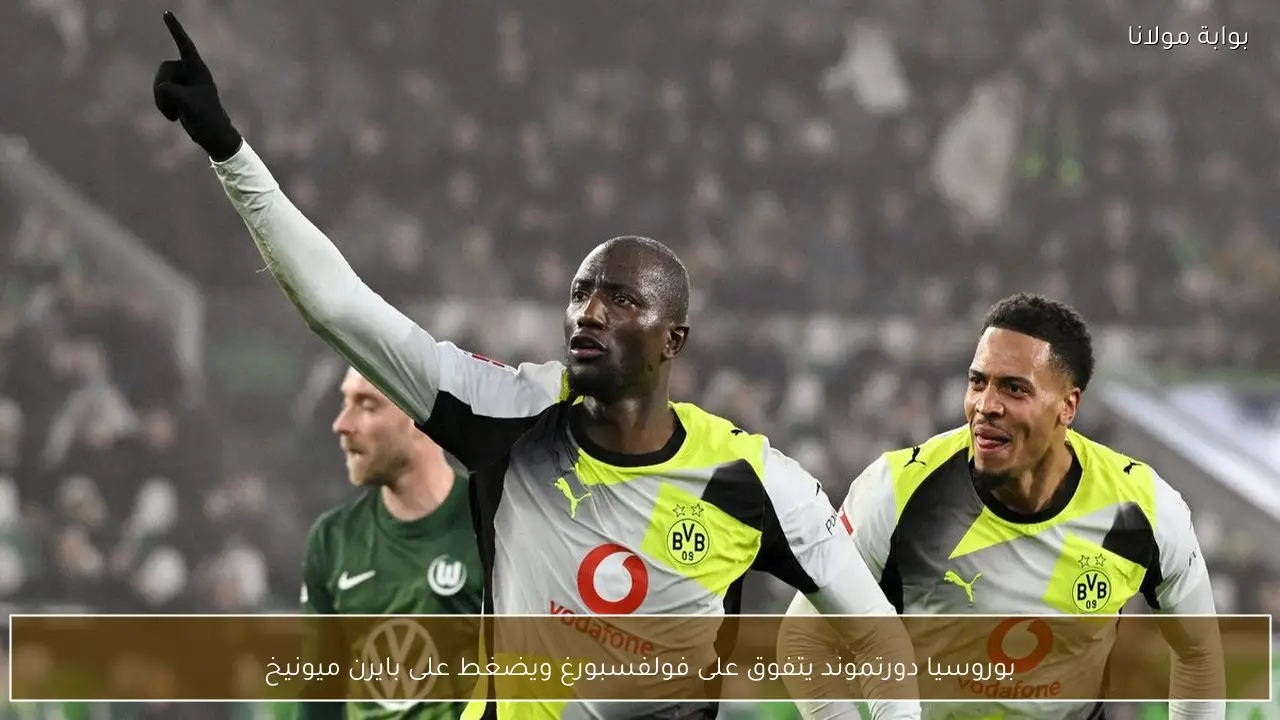 بوروسيا دورتموند يتفوق على فولفسبورغ ويضغط على بايرن ميونيخ