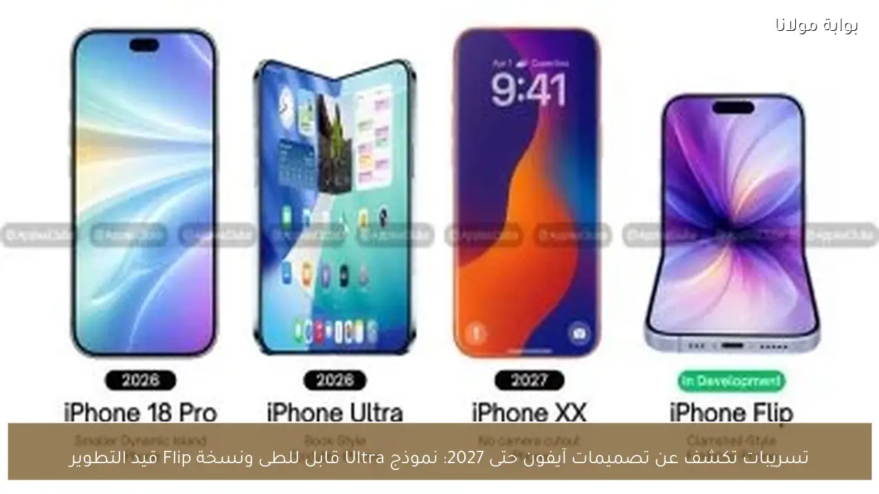 تسريبات تكشف عن تصميمات آيفون حتى 2027: نموذج Ultra قابل للطى ونسخة Flip قيد التطوير