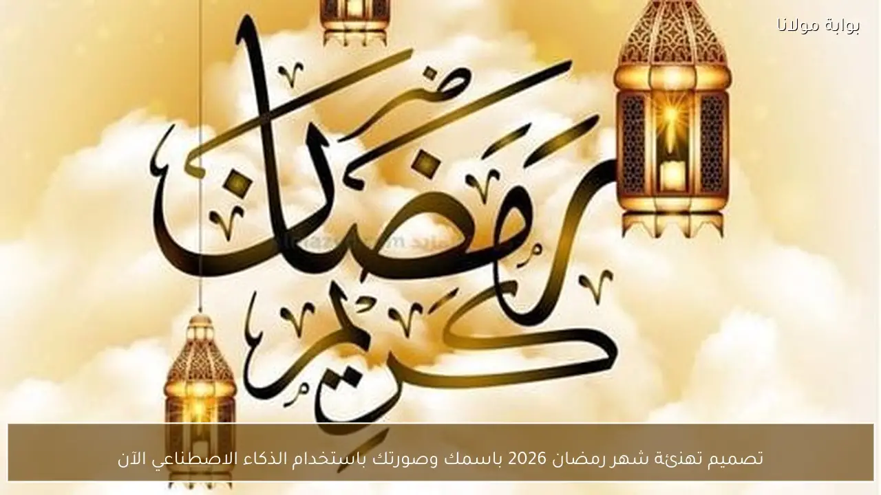 تصميم تهنئة شهر رمضان 2026 باسمك وصورتك باستخدام الذكاء الاصطناعي الآن