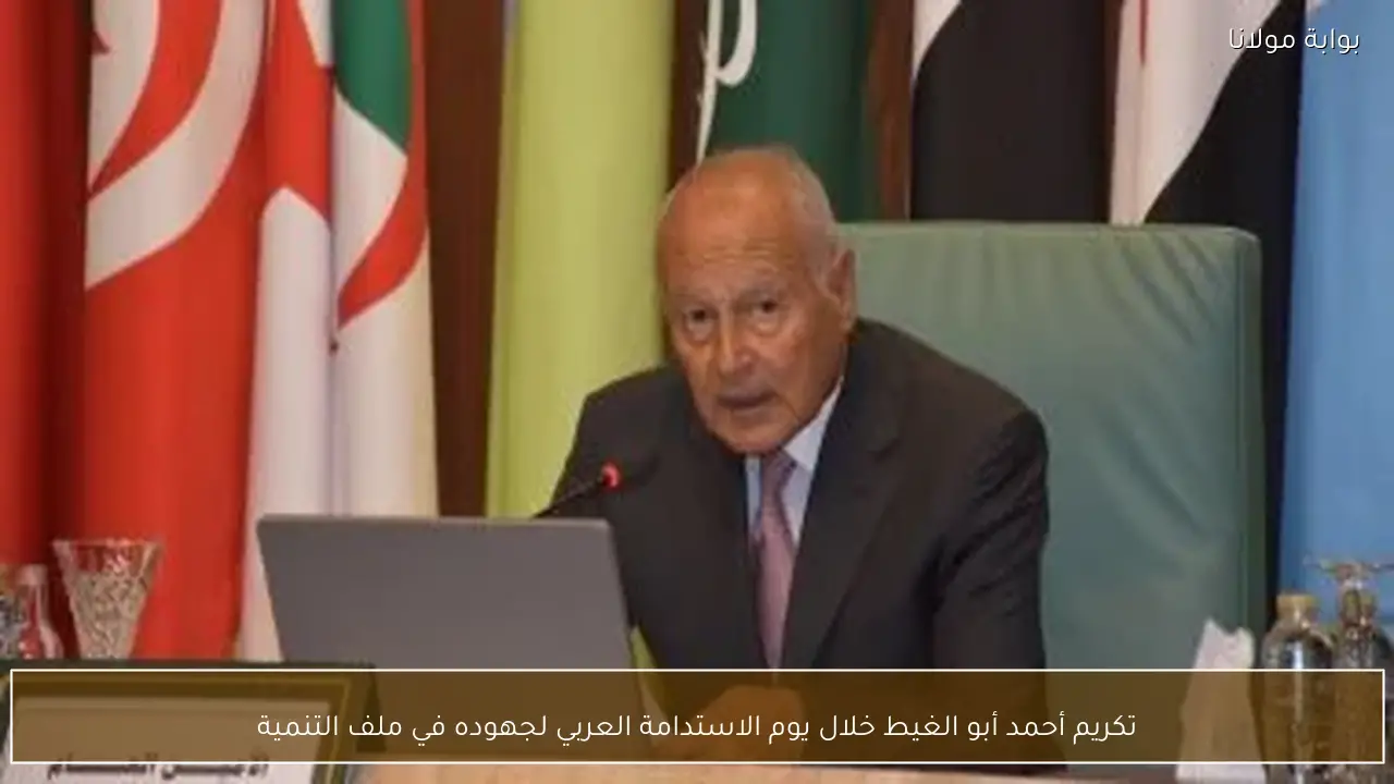 تكريم أحمد أبو الغيط خلال يوم الاستدامة العربي لجهوده في ملف التنمية