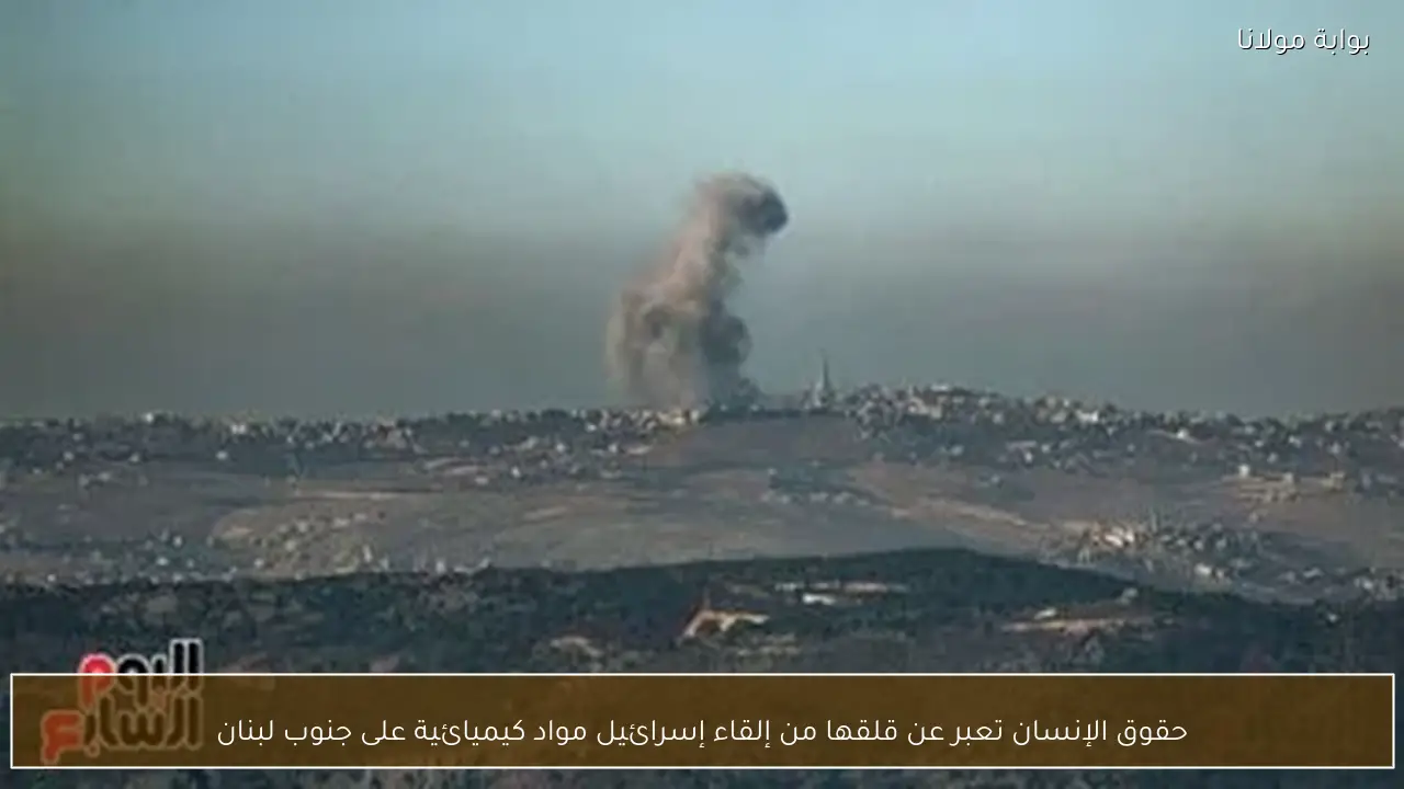 حقوق الإنسان تعبر عن قلقها من إلقاء إسرائيل مواد كيميائية على جنوب لبنان