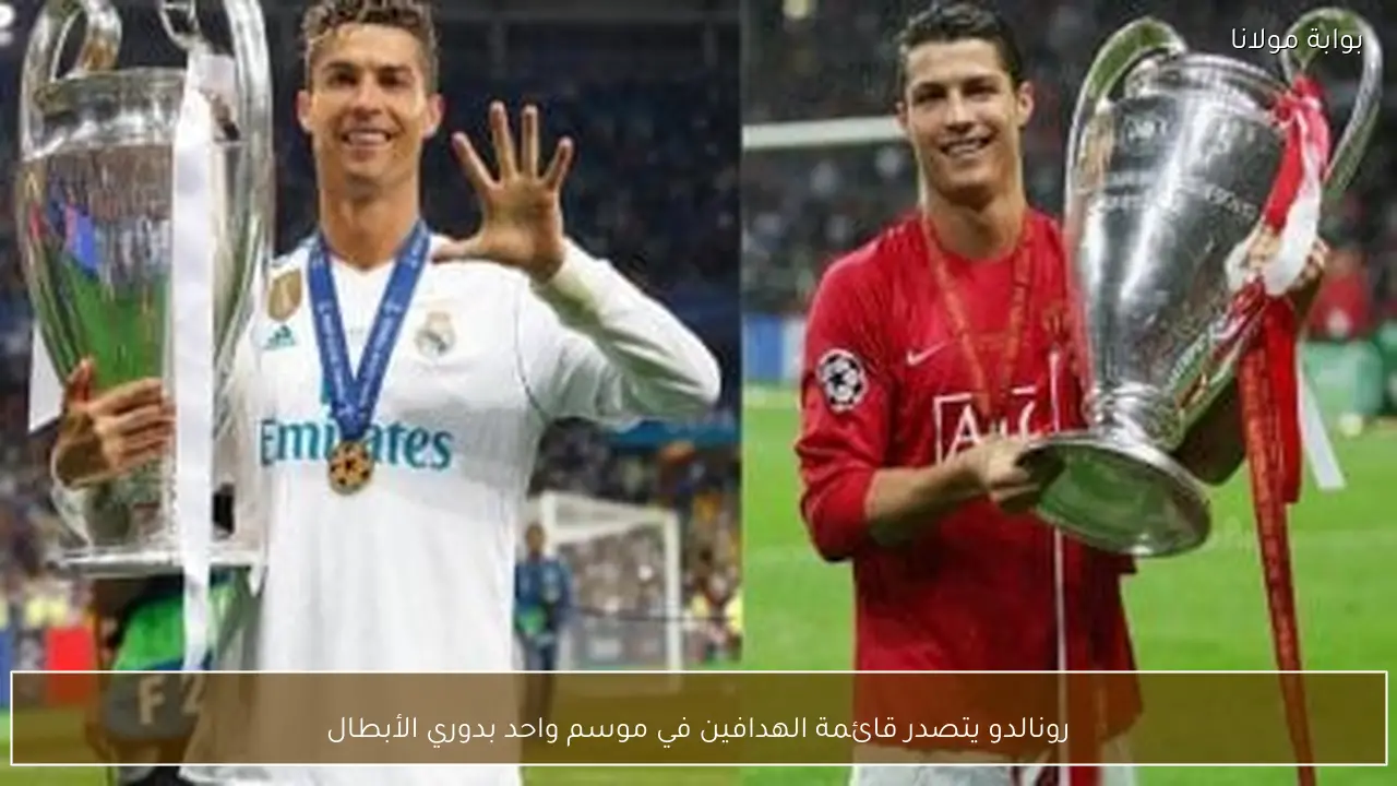 رونالدو يتصدر قائمة الهدافين في موسم واحد بدوري الأبطال