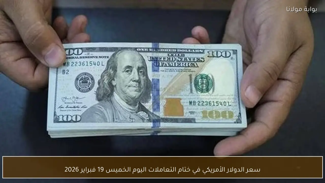 سعر الدولار الأمريكي في ختام التعاملات اليوم الخميس 19 فبراير 2026