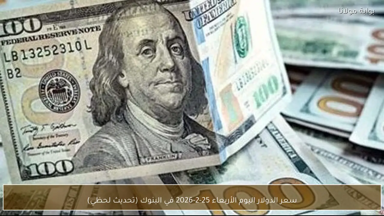 سعر الدولار اليوم الأربعاء 25-2-2026 في البنوك (تحديث لحظي)
