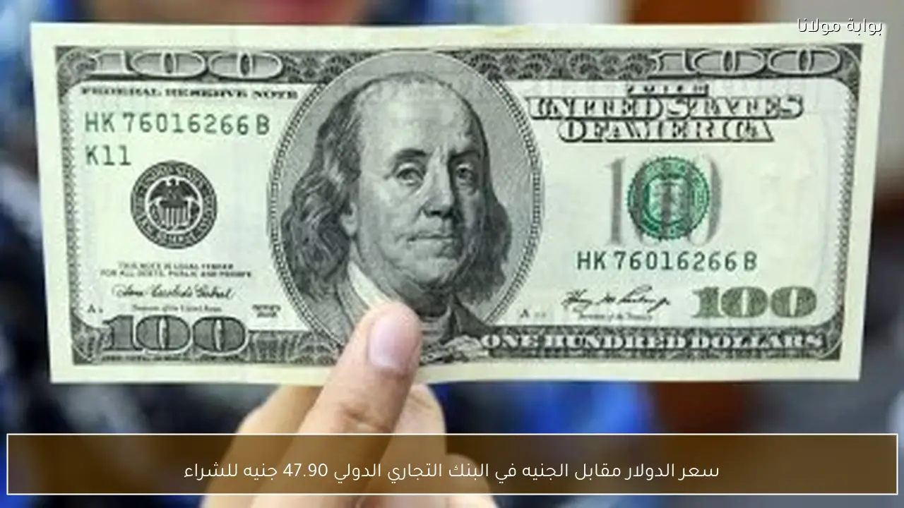 سعر الدولار مقابل الجنيه في البنك التجاري الدولي 47.90 جنيه للشراء