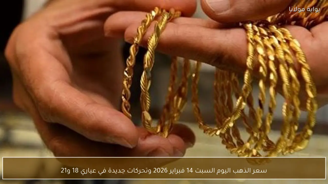 سعر الذهب اليوم السبت 14 فبراير 2026 وتحركات جديدة في عياري 18 و21