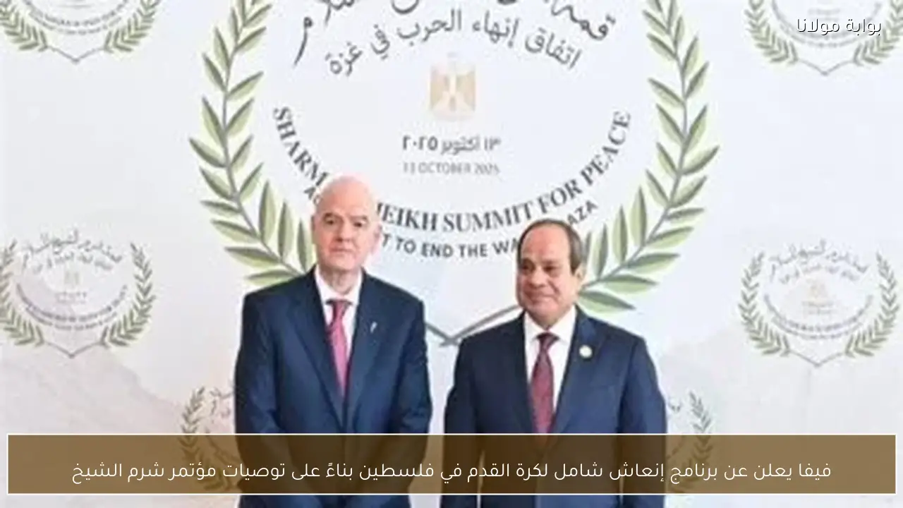فيفا يعلن عن برنامج إنعاش شامل لكرة القدم في فلسطين بناءً على توصيات مؤتمر شرم الشيخ