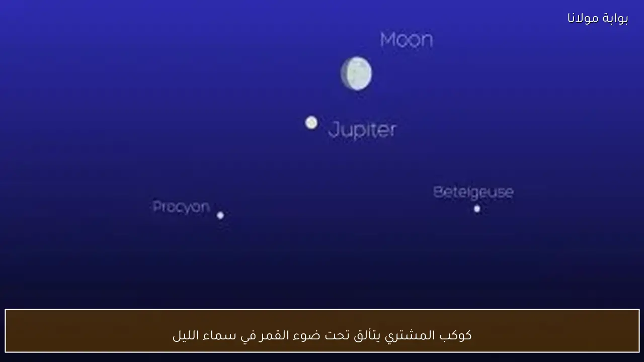 كوكب المشتري يتألق تحت ضوء القمر في سماء الليل