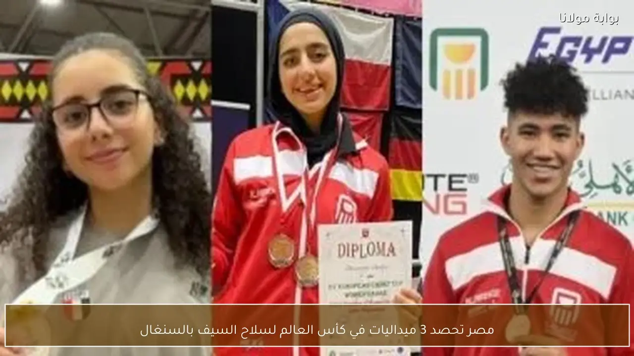 مصر تحصد 3 ميداليات في كأس العالم لسلاح السيف بالسنغال