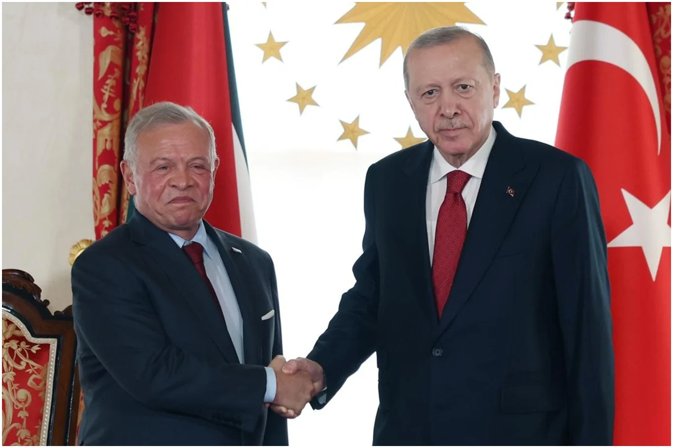 عاهل الأردن الملك عبدالله الثاني والرئيس التركي رجب طيب أردوغان