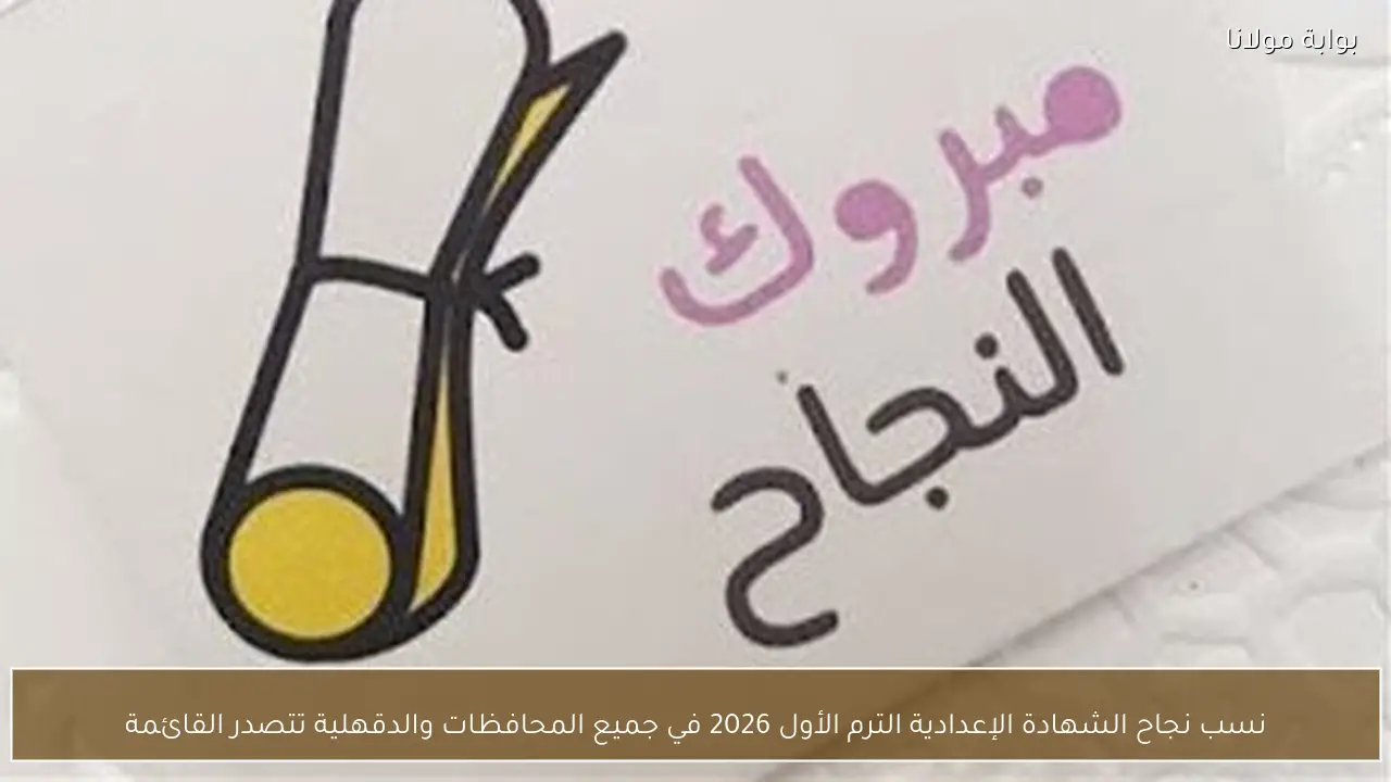 نسب نجاح الشهادة الإعدادية الترم الأول 2026 في جميع المحافظات والدقهلية تتصدر القائمة