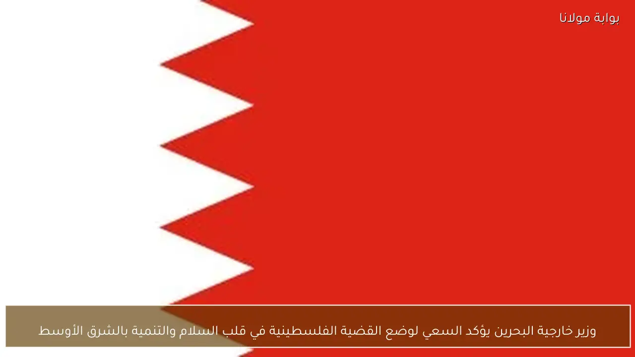 وزير خارجية البحرين يؤكد السعي لوضع القضية الفلسطينية في قلب السلام والتنمية بالشرق الأوسط